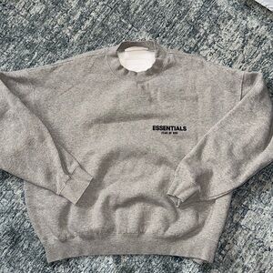 Essentials heathered grey crewneck